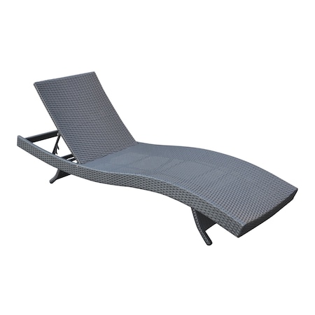 Armen Living Cabana Outdoor Adjustable Wicker Chaise Lounge Chair LCCALOBL